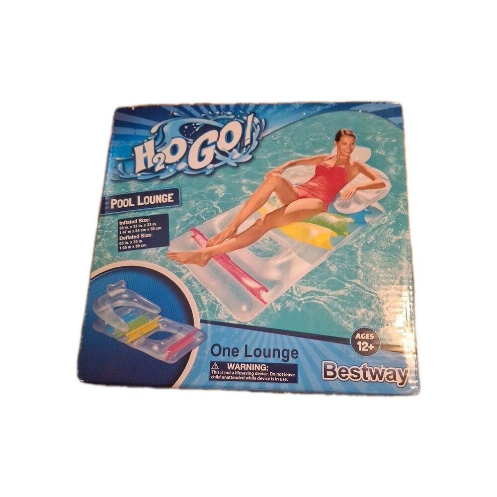 H2O GO Bestway Air Kool Lounge Chair Mat Pool Water Float Toy New